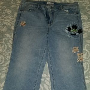 Women's embroidered jeans (worn once)